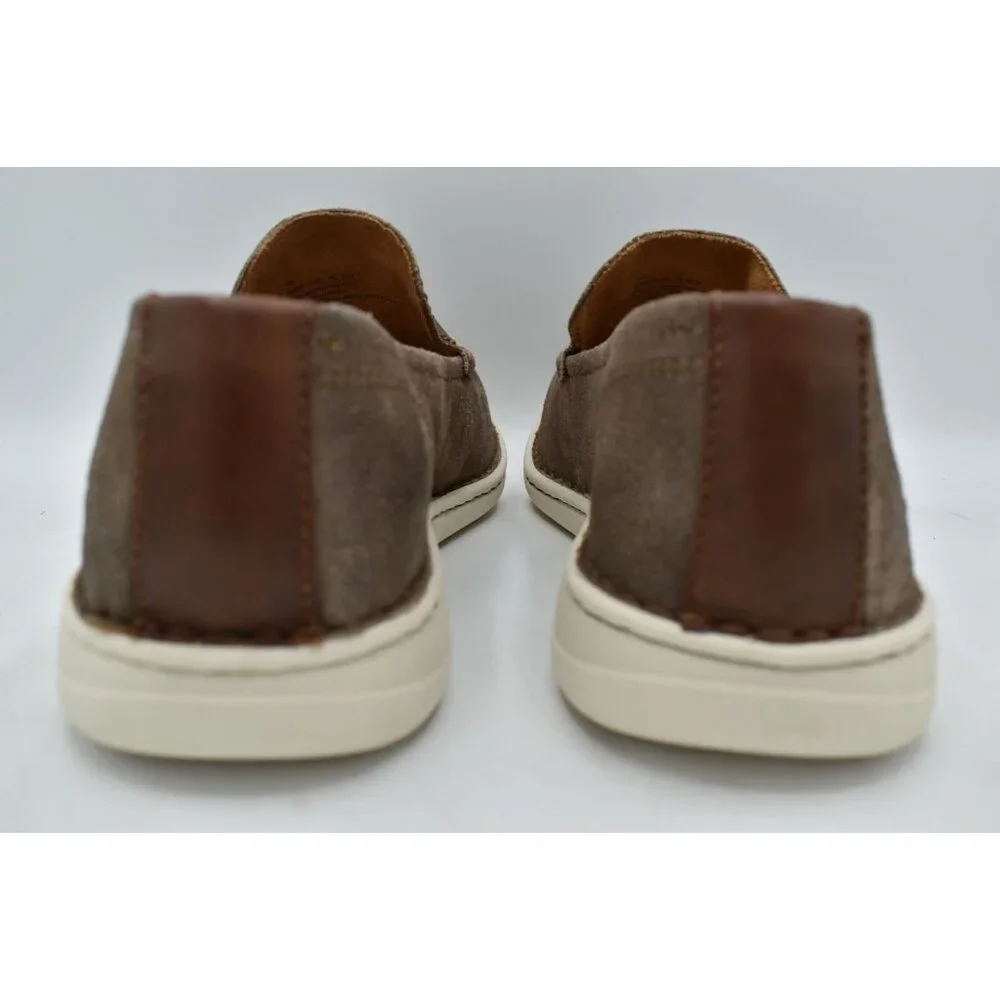Born Mens Size 10.5 Thaton Taupe Brown Combo Nubuck Slip On‎ Loafers Shoes